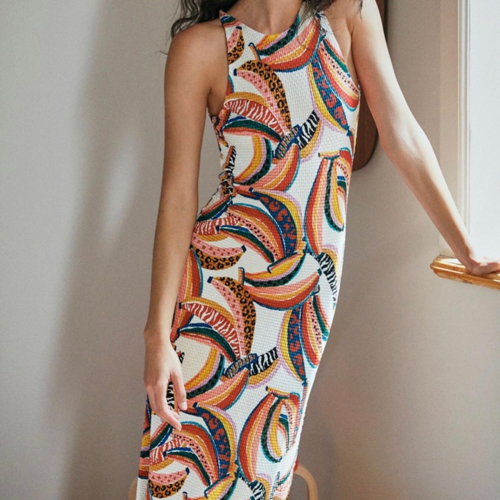 Anthropologie Farm Rio knit midi dress EUC size XS